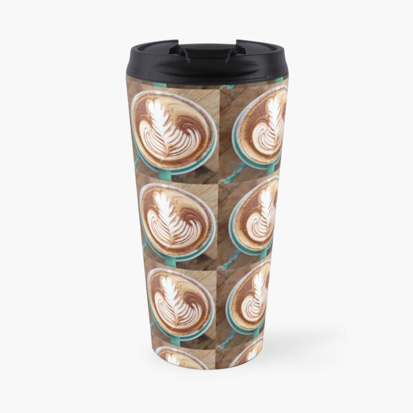Cappuccino Coffee in Jade Cups on whitewashed table - Grid Pattern - Vicki Hadfield - Australia Travel Coffee Mug