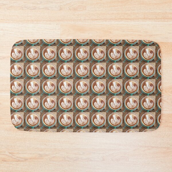 Item preview, Cappuccino Coffee in Jade Cups on whitewashed table - Grid Pattern - Vicki Hadfield - Australia designed and sold by Printable Pressies.