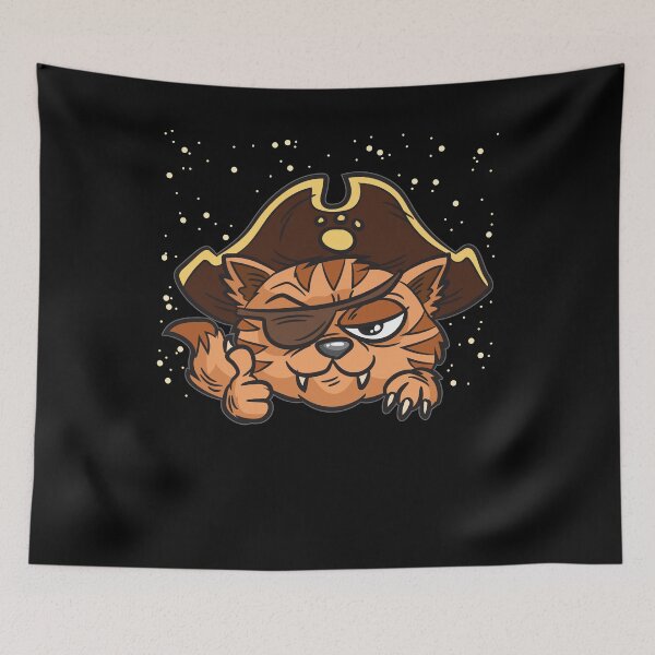 Item preview, Pirate Cat with Eye Patch and Pirate Hat designed and sold by Moonpie90.