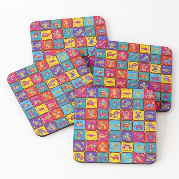 Item preview, Colorful Aztec Mexican Animals 1 designed and sold by k9printart.