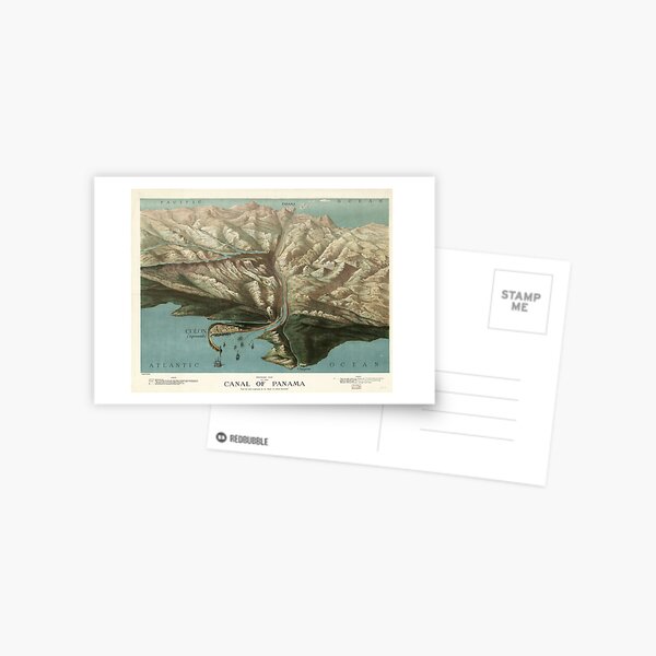 Item preview, Vintage Pictorial Map of The Panama Canal (1881) designed and sold by BravuraMedia.
