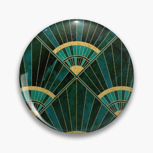 Item preview, Art Deco Real Green Marbled Geometric Pattern designed and sold by nouveaudecor.