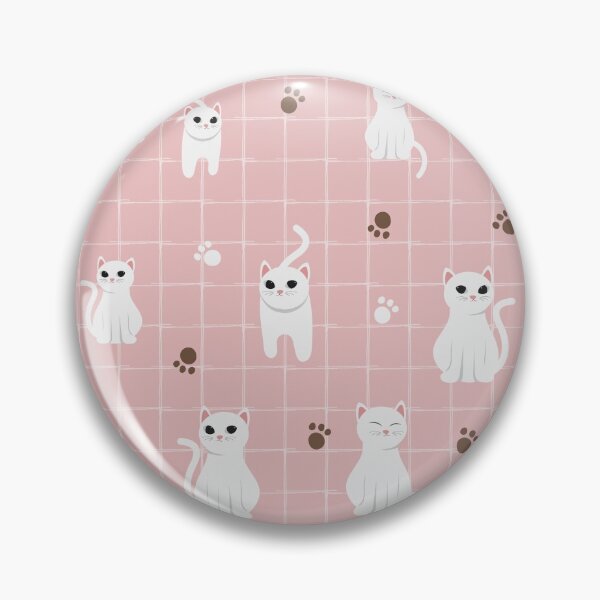 Item preview, White cat repeat pattern  designed and sold by Tanuja  Sharma.
