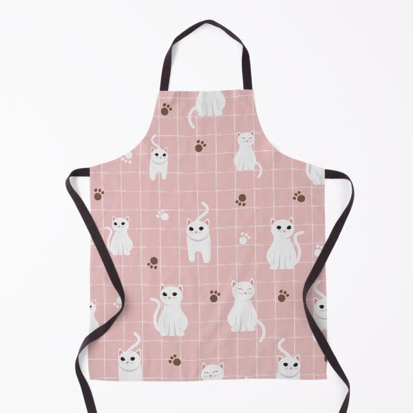 Item preview, White cat repeat pattern designed and sold by Tanuja Sharma.