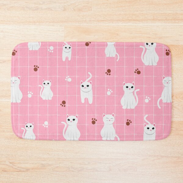 Item preview, Copy of White cat repeat pattern  designed and sold by Tanuja  Sharma.