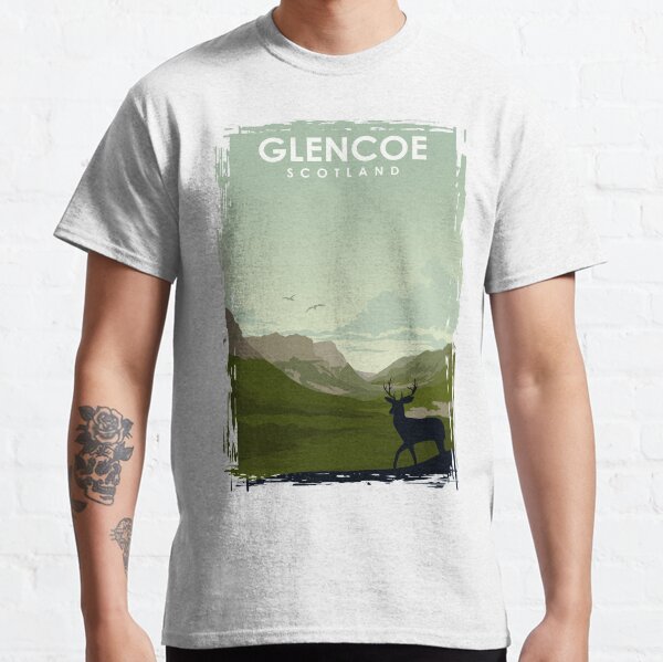 Glencoe Scotland vintage travel poster art Classic T-Shirt