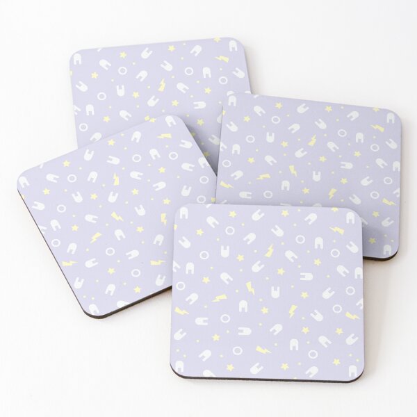 Item preview, Anime inspired cute kawaii Harajuku style vanilla yellow bolts and stars and cloudy lilac bunny heads on dusty lavender background designed and sold by camertone.