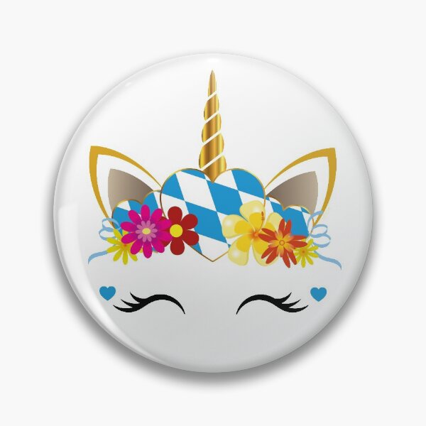 Item preview, Bavarian unicorn face blue and white designed and sold by catsandmore.