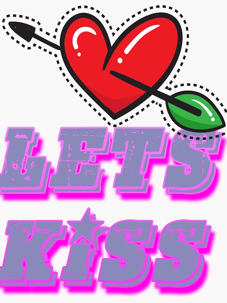 Thumbnail 3 of 3, Sticker, Lets kiss 4 designed and sold by Semapemodiba.