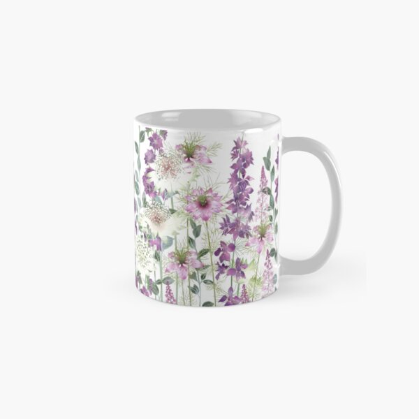 Dawn Flower Garden - Astrantia, Persian Jewels, Larkspur, Tiarella Classic Mug