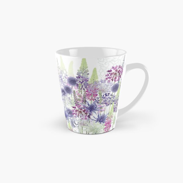 Flower Meadow - Echinops, Lupins, Sea Holly, Alliums, Sidalcea Tall Mug