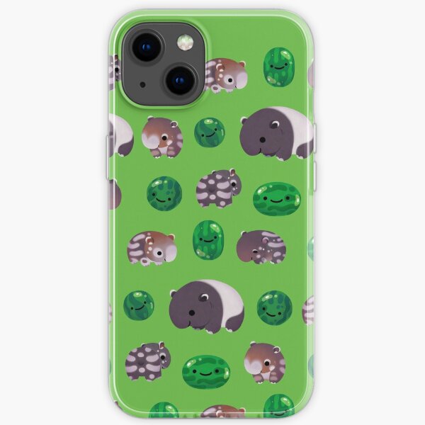 Tapir and baby watermelons iPhone Soft Case
