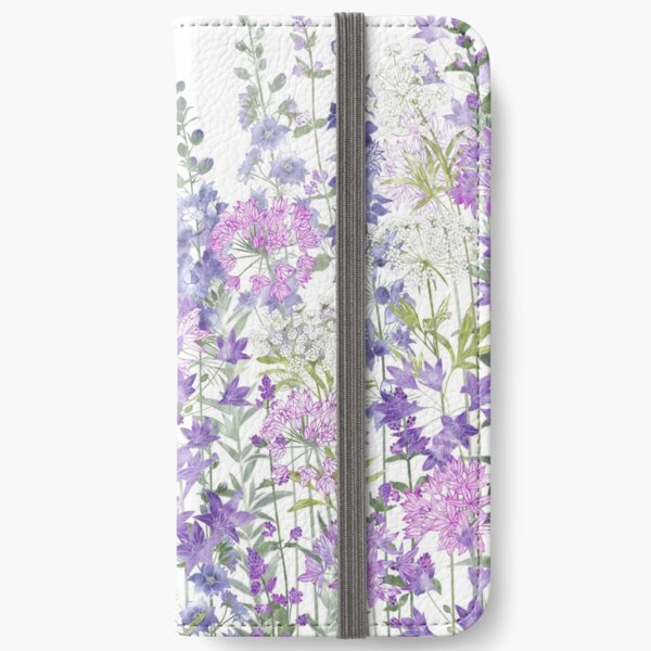 Flower Garden - Allium Eros, Larkspur, Ammi, Cluster Lilies, Catmint iPhone Wallet