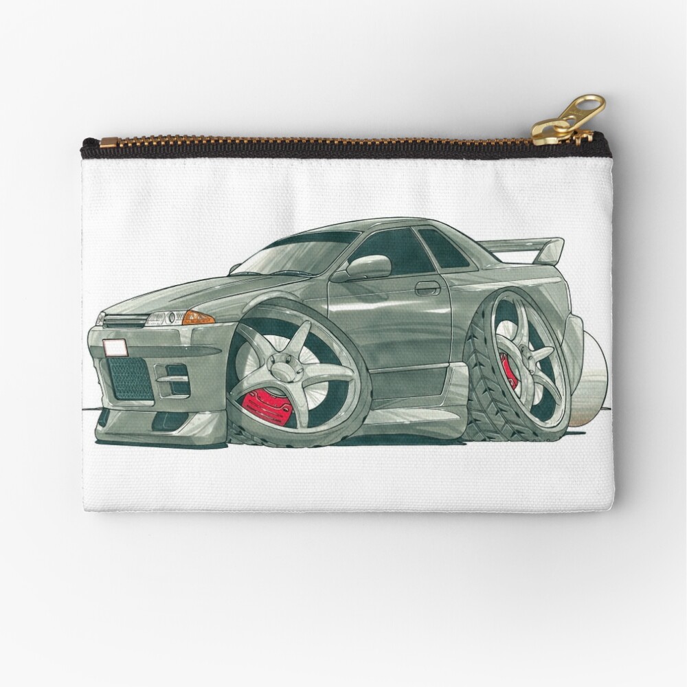 Nissan Skyline Gtr R32 Caricature Zipper Pouch By Supercarshirts Redbubble