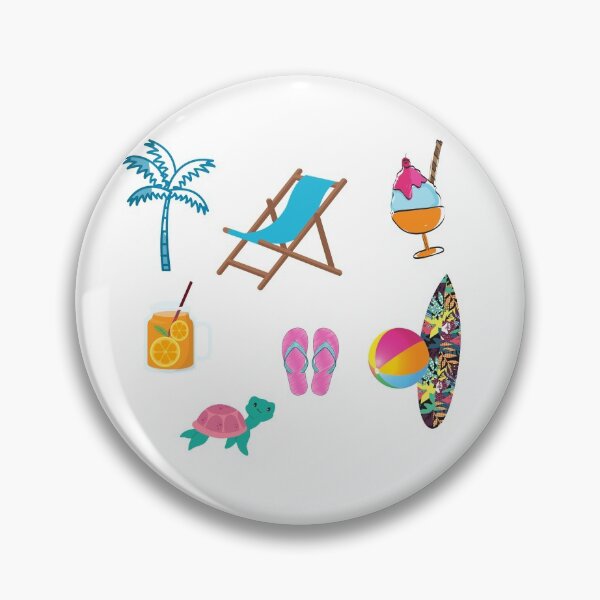 Item preview, Summer Beach Days Pack - cute -  blue, juice , slipper, palm tree, turtle , fun designed and sold by Amalzaki.