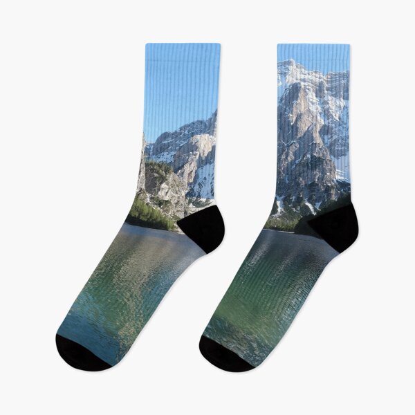 Item preview, The fabulous alpine lake of Braies in the Dolomites (Bolzano). Lovely place in the Italian Alps. Boats on the water. Reflections in the water. Sunny spring day. Trentino Alto Adige designed and sold by Maurizio Fabbroni.