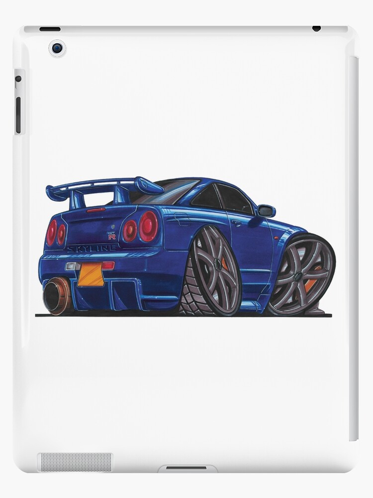 Nissan Skyline Gtr R32 Rear Caricature Ipad Case Skin By Supercarshirts Redbubble