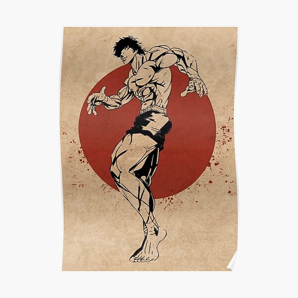 Baki Hanma Retro Blood Moon Poster