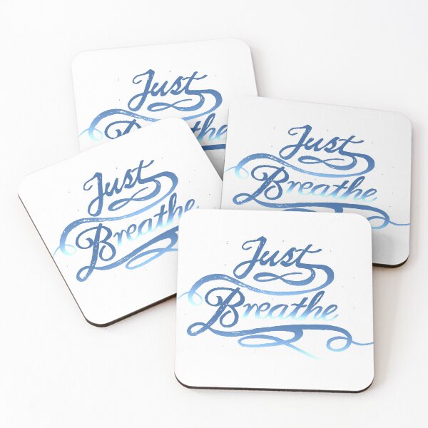 Item preview, Hand drawn Calligraphy Text 'Just Breathe' designed and sold by CJAura by Claire Jane Johnson.