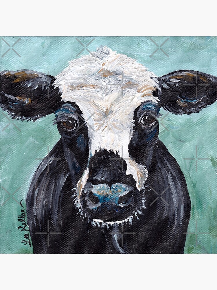 Cow art, cow print "Maybelline" by leekellerart