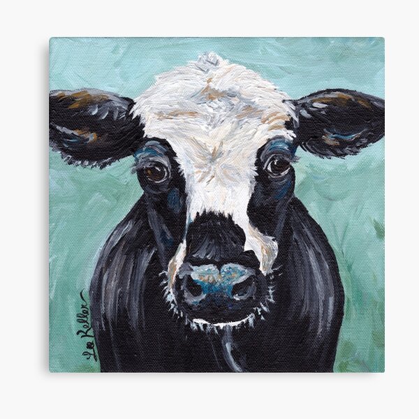 Cow art, cow print "Maybelline" Canvas Print