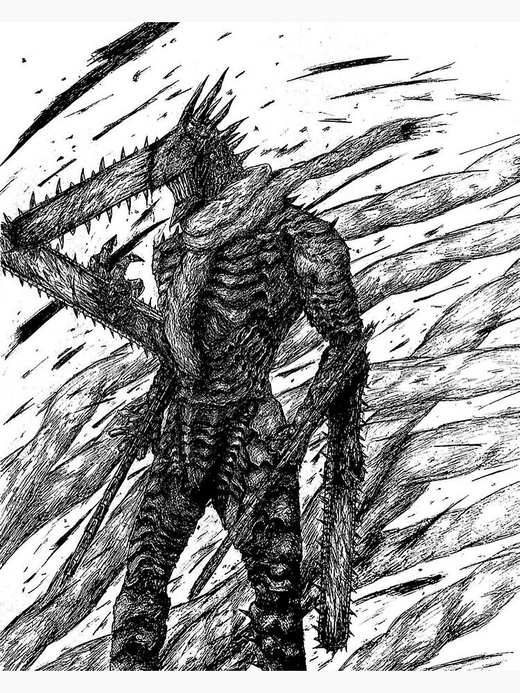 “Chainsaw Man Black and White” Art Print by AoiDoi | Redbubble