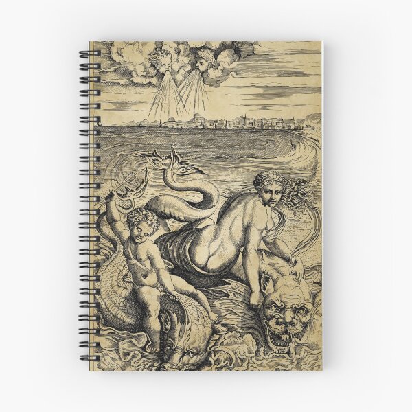 Item preview, Vintage print of Venus and Cupid riding two sea monsters. designed and sold by monsterplanet.