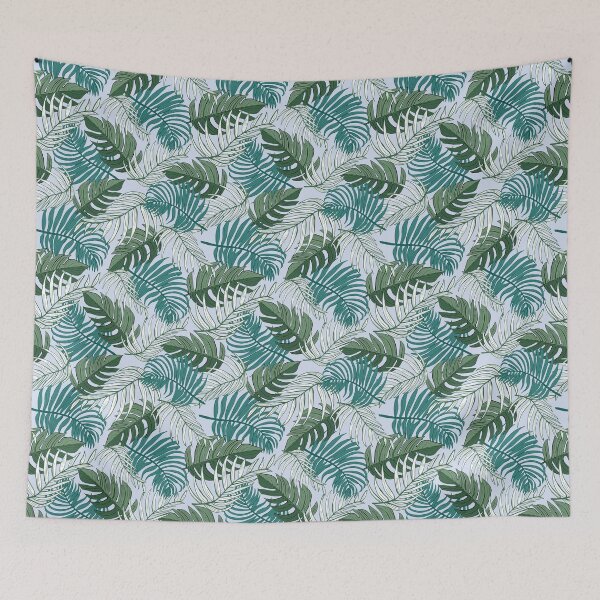 Item preview, Tropical Leaf Blue and Green Pattern designed and sold by CJAura by Claire Jane Johnson.