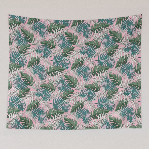 Item preview, Tropical Leaf Dusty Pink and Green Pattern designed and sold by CJAura by Claire Jane Johnson.