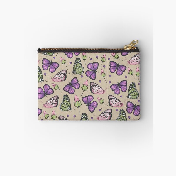 Item preview, Pattern of hand drawn butterflies in purple and green designed and sold by colorofmagic.