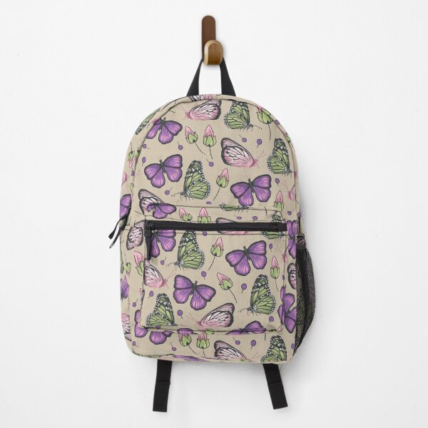 Item preview, Pattern of hand drawn butterflies in purple and green designed and sold by colorofmagic.