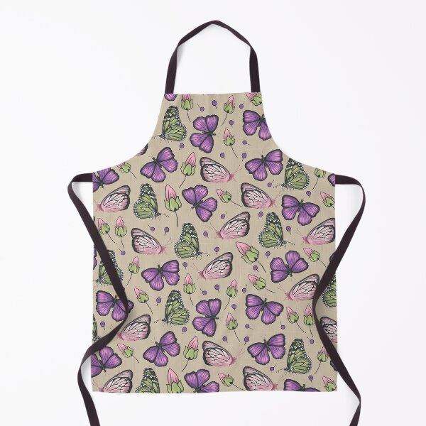 Item preview, Pattern of hand drawn butterflies in purple and green designed and sold by colorofmagic.