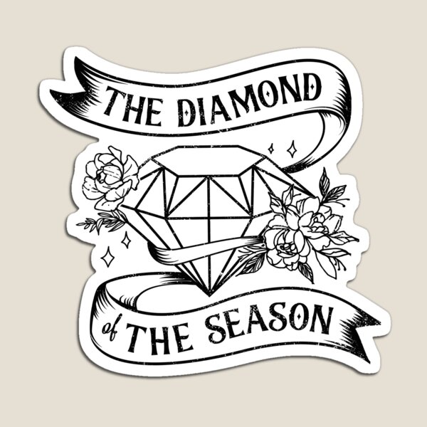 Aperçu de l'œuvre Citation de Bridgerton Diamant de la saison Vintage en blanc créée et vendue par ibeargifts.