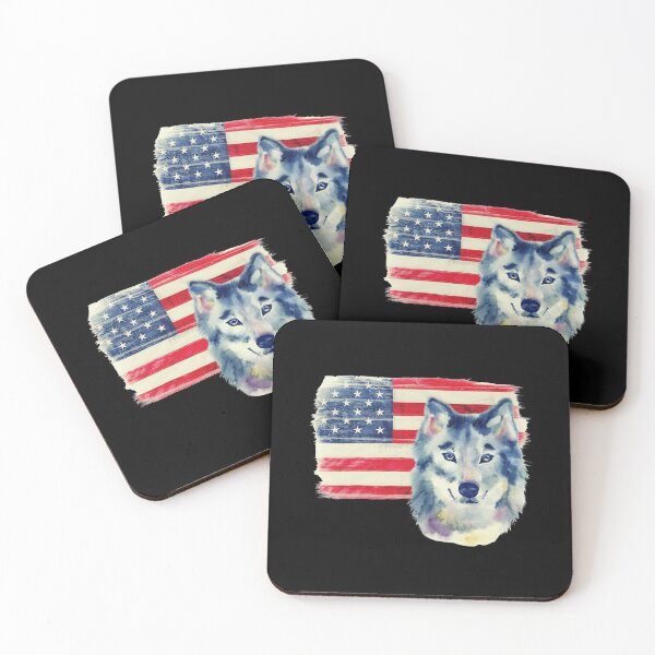 Item preview, Wolf with American Flag USA - Patriotic US Independence Day The 4th of July designed and sold by kongju.