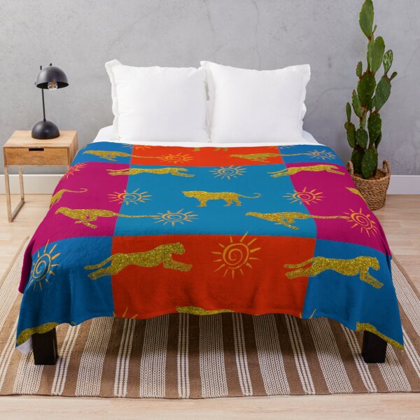 Item preview, Patchwork,quilt,colourful cheetah,cats,boho art designed and sold by MariaMarinova.