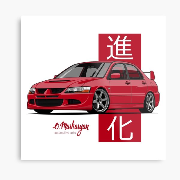Lancer Evolution VIII (red) Metal Print