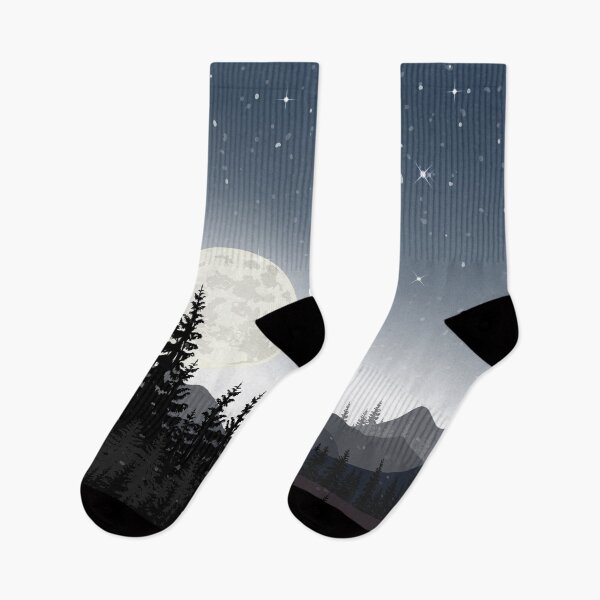 Item preview, Panorama Starry Night Landscape With Full Moon And Mountain Background designed and sold by JTS STORE.