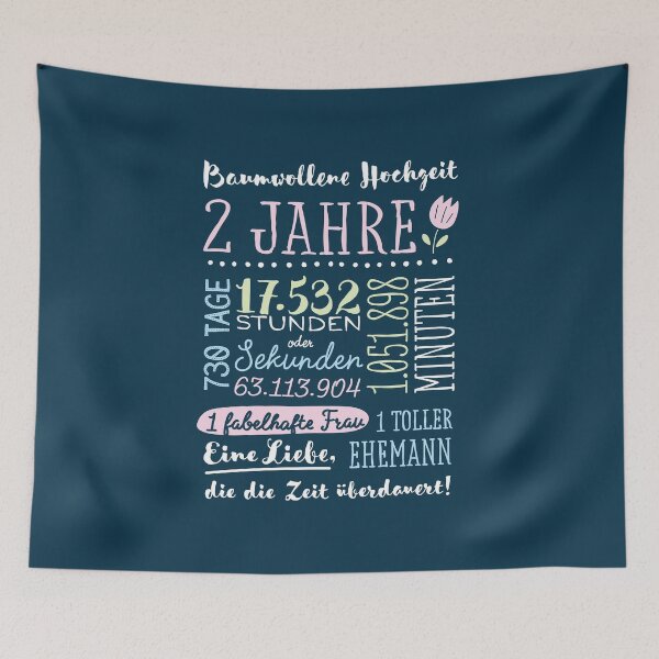 Item preview, Baumwollhochzeit 2 Jahre Hochzeitstag Geschenk Mann Frau designed and sold by betternotes.