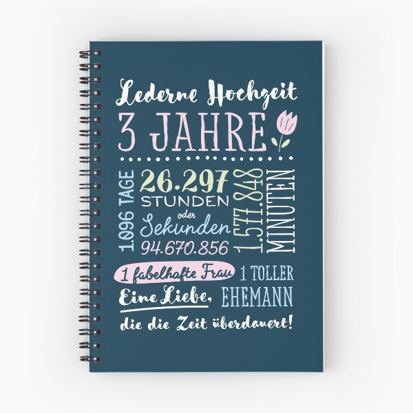 Item preview, Lederhochzeit 3 Jahre Hochzeitstag Geschenk Mann Frau designed and sold by betternotes.