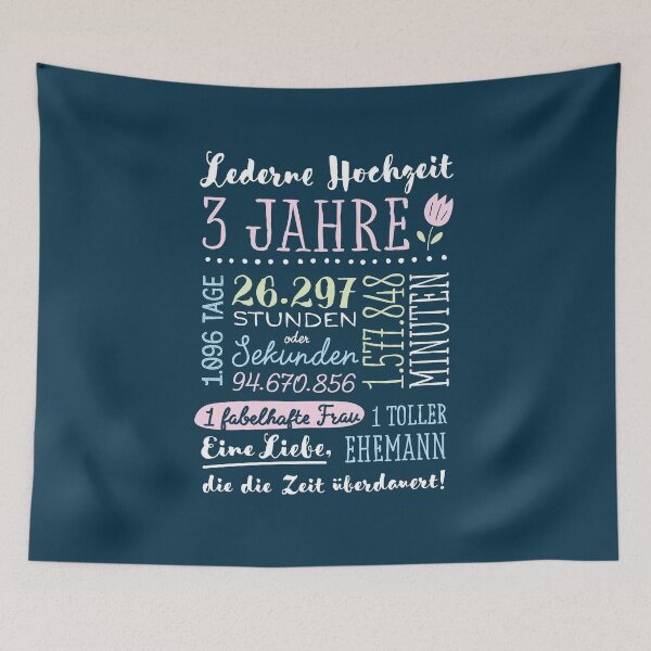 Item preview, Lederhochzeit 3 Jahre Hochzeitstag Geschenk Mann Frau designed and sold by betternotes.