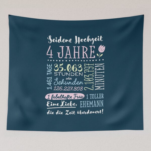 Item preview, Seidenhochzeit 4 Jahre Hochzeitstag Geschenk Mann Frau designed and sold by betternotes.