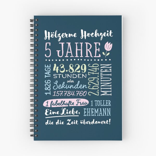 Aperçu de l'œuvre Holzhochzeit 5 Jahre Hochzeitstag Geschenk Mann Frau créée et vendue par betternotes.