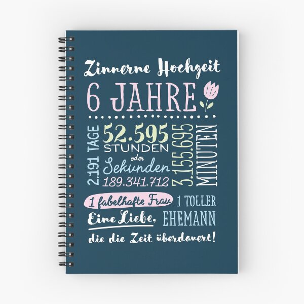 Item preview, Zinnhochzeit 6 Jahre Hochzeitstag Geschenk Mann Frau designed and sold by betternotes.