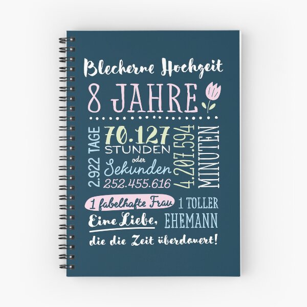 Item preview, Blechhochzeit 8 Jahre Hochzeitstag Geschenk Mann Frau designed and sold by betternotes.