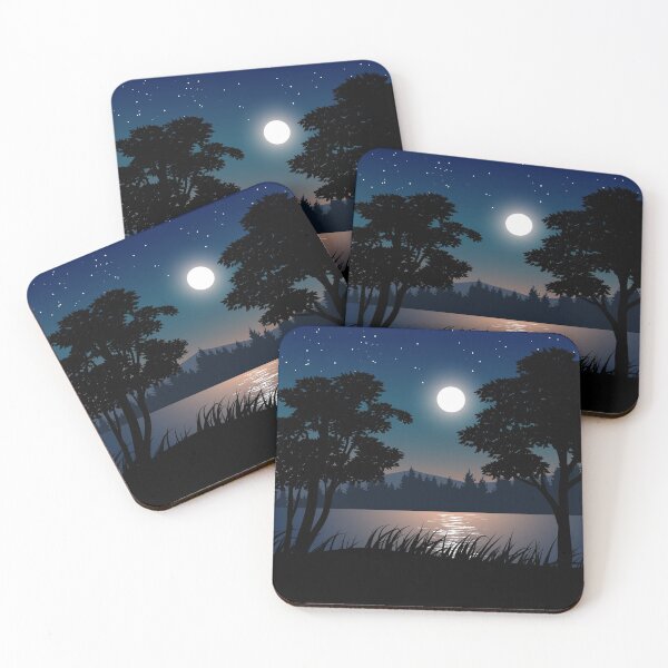 Item preview, Night Landscape With Tree Riverside designed and sold by JTS STORE.