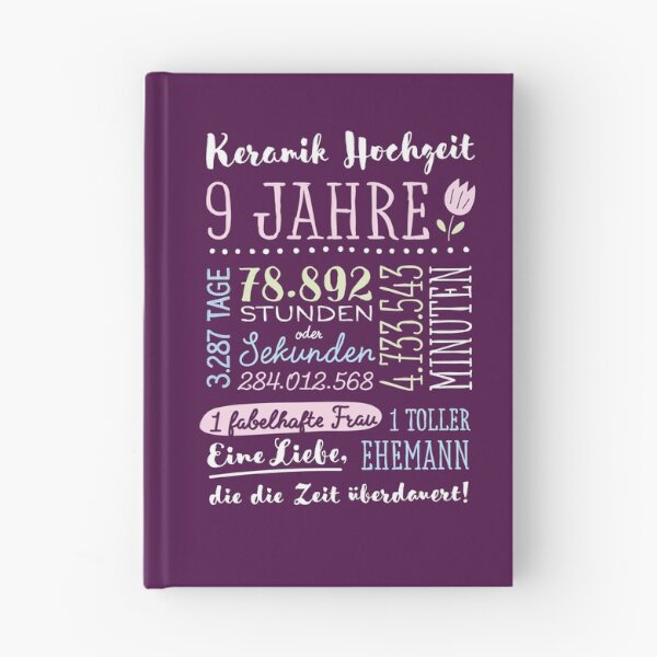 Artikelvorschau, Keramikhochzeit 9 Jahre Hochzeitstag Geschenk Mann Frau entworfen und verkauft von betternotes.