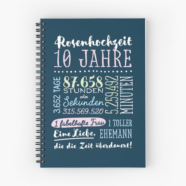 Item preview, Rosenhochzeit 10 Jahre Hochzeitstag Geschenk Mann Frau designed and sold by betternotes.