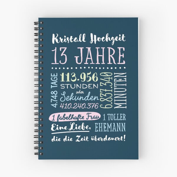 Item preview, Kristallhochzeit 13 Jahre Hochzeitstag Geschenk Mann Frau designed and sold by betternotes.