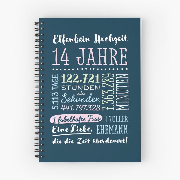 Item preview, Elfenbeinhochzeit 14 Jahre Hochzeitstag Geschenk Mann Frau designed and sold by betternotes.