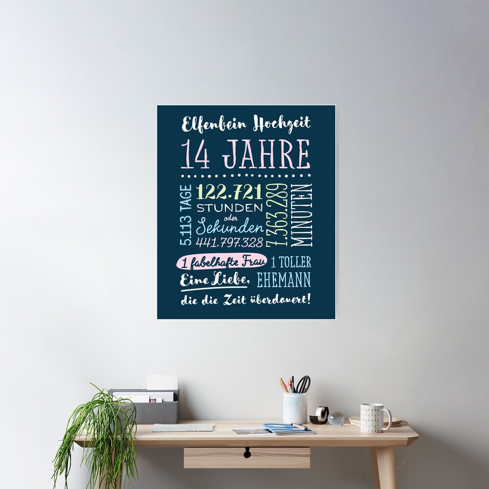 Personalisiertes Geschenk Zum 14. Hochzeitstag – Edelstahl-Gravurkarte Für Ihn Mit Geschenkumschlag